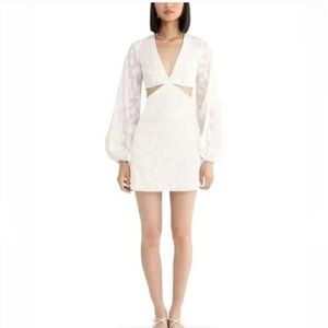 Rumer Giselle Cutout Cotton Minidress in White Sz M #R4